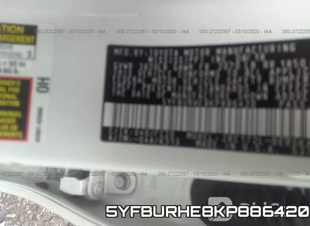 5YFBURHE8KP886420 фото 7