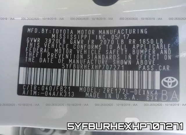 5YFBURHEXHP707271 фото 6