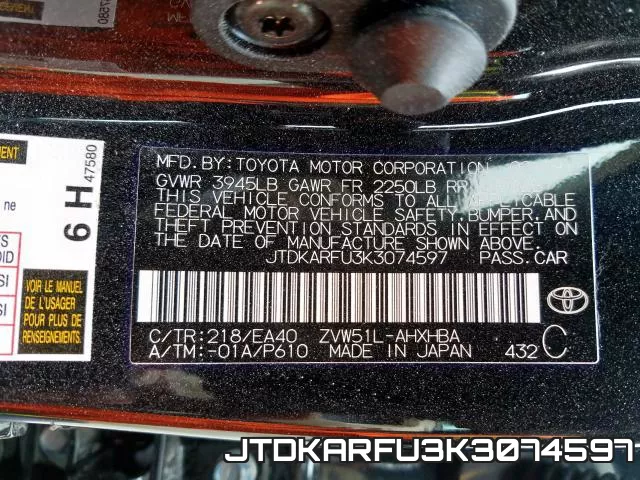 JTDKARFU3K3074597 фото 2
