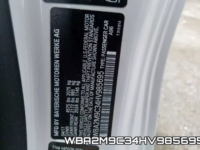 WBA2M9C34HV985695 фото 2