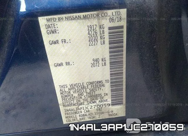 1N4AL3AP1JC270059 фото 10