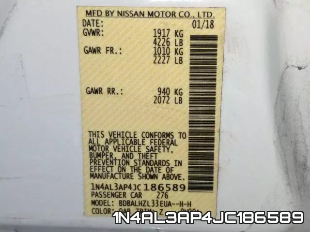 1N4AL3AP4JC186589 фото 2