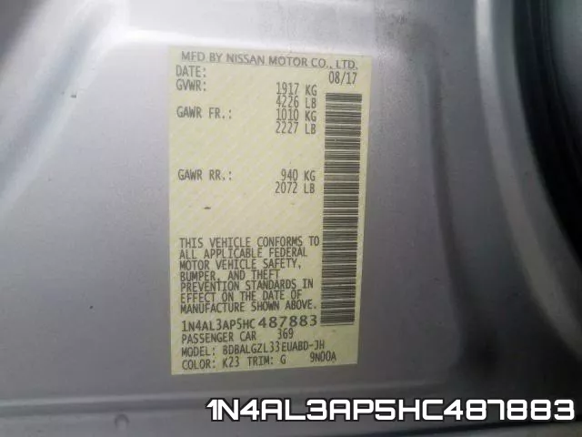 1N4AL3AP5HC487883 фото 2