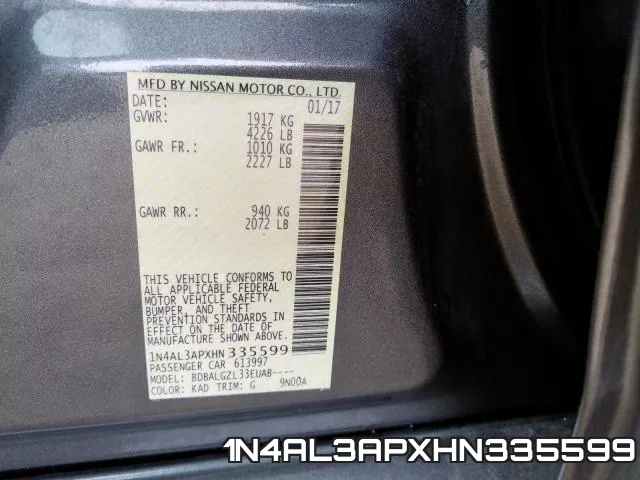 1N4AL3APXHN335599 фото 2