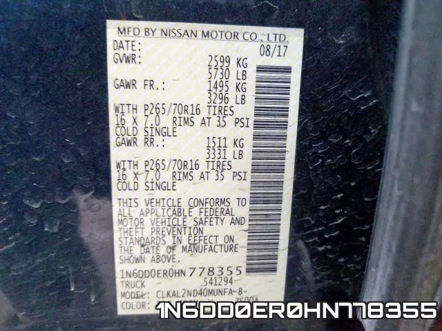 1N6DD0ER0HN778355 фото 2