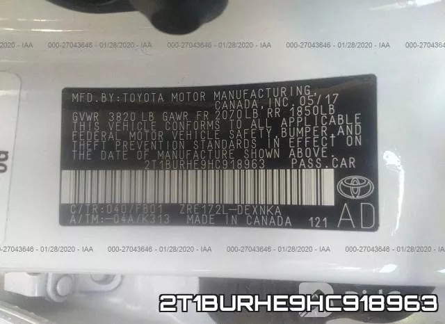 2T1BURHE9HC918963 фото 9