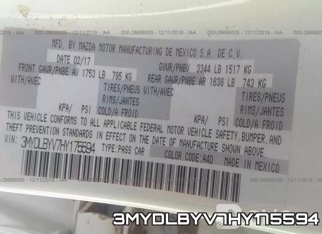 3MYDLBYV7HY175594 фото 9