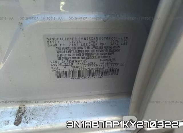 3N1AB7AP1KY270322 фото 7