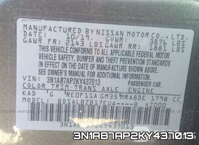 3N1AB7AP2KY437013 фото 9