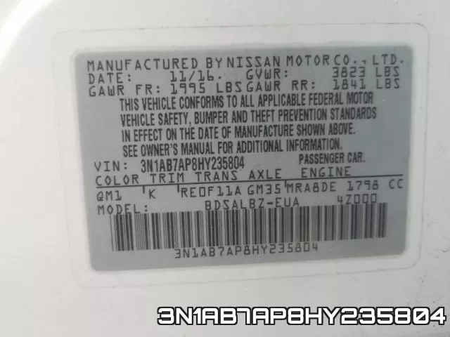 3N1AB7AP8HY235804 фото 2