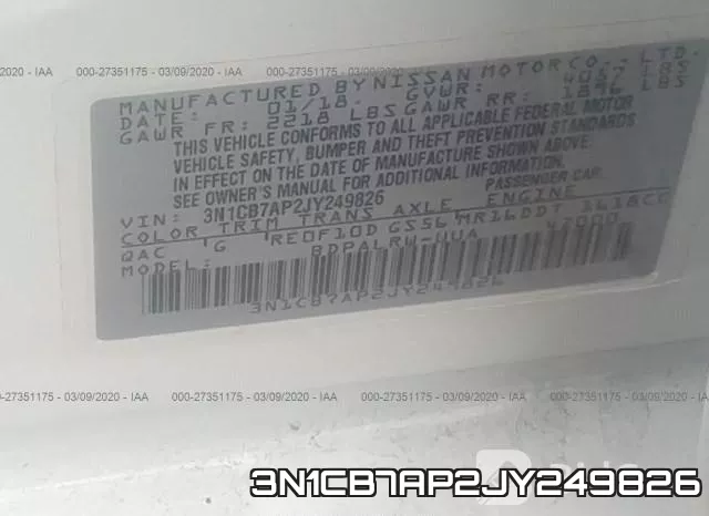 3N1CB7AP2JY249826 фото 7