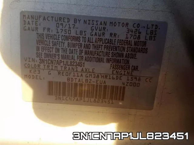 3N1CN7AP1JL823451 фото 2