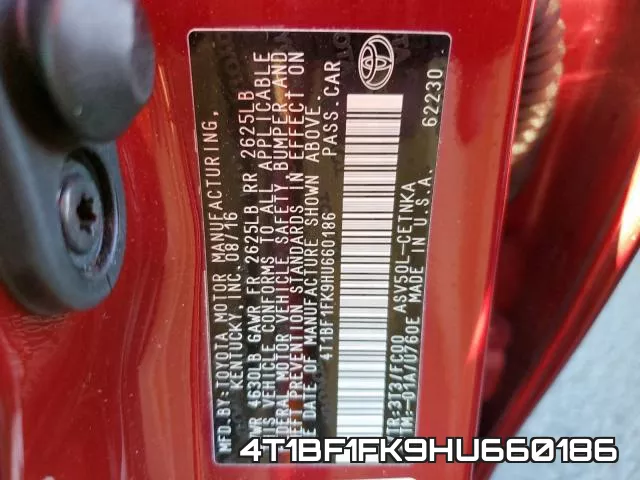4T1BF1FK9HU660186 фото 2