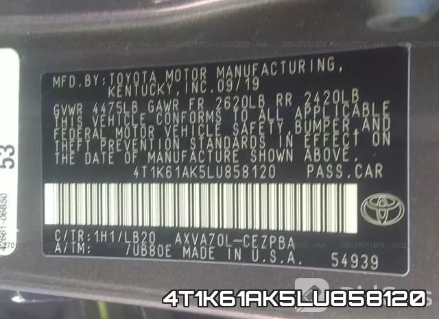 4T1K61AK5LU858120 фото 7