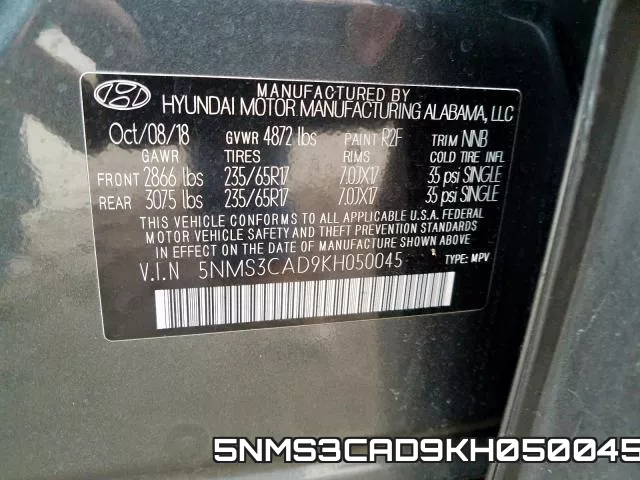 5NMS3CAD9KH050045 фото 2