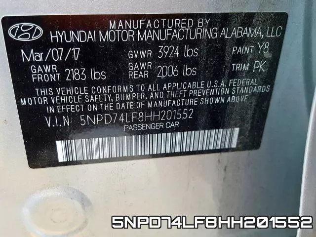 5NPD74LF8HH201552 фото 2