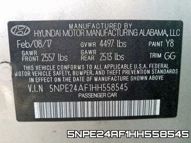 5NPE24AF1HH558545 фото 2