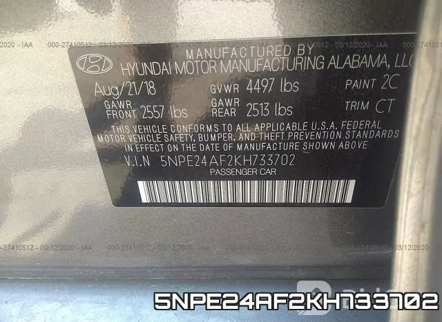5NPE24AF2KH733702 фото 8