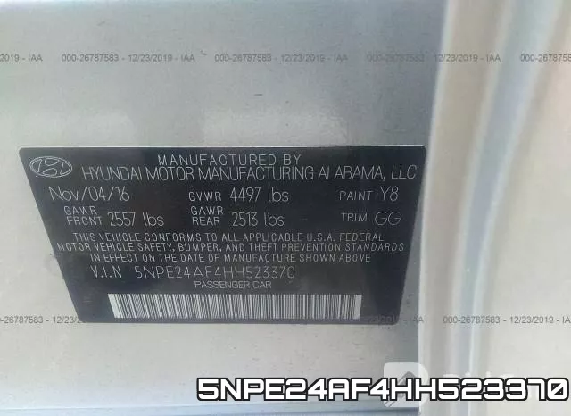 5NPE24AF4HH523370 фото 8