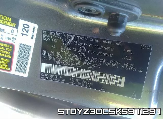 5TDYZ3DC5KS971297 фото 8