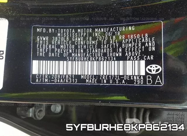 5YFBURHE8KP862134 фото 8