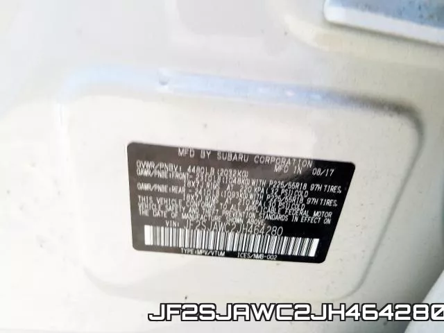 JF2SJAWC2JH464280 фото 2