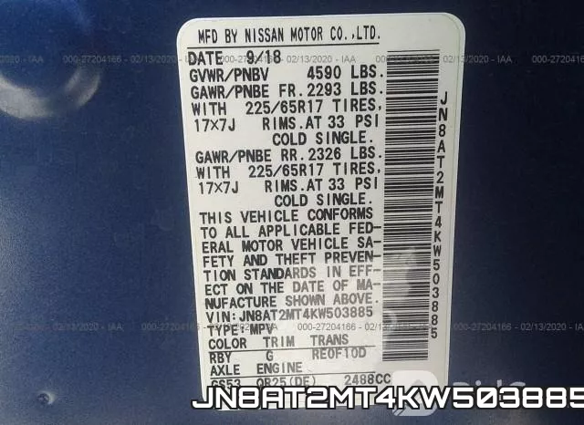 JN8AT2MT4KW503885 фото 4