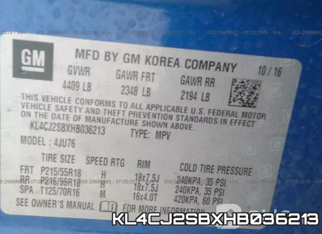 KL4CJ2SBXHB036213 фото 9