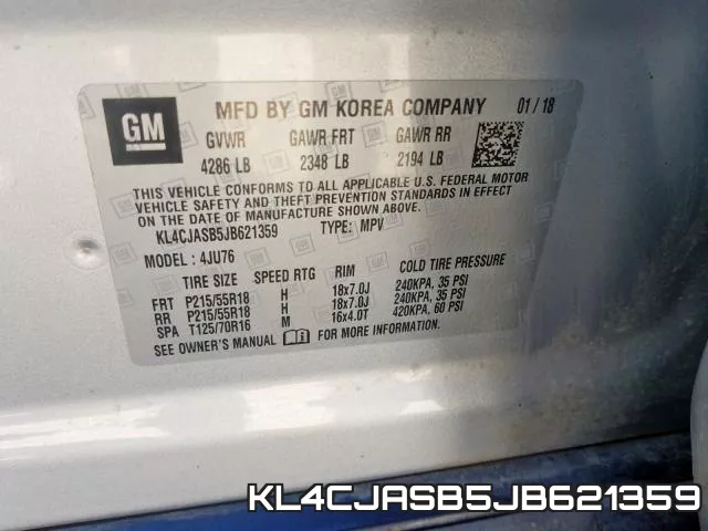 KL4CJASB5JB621359 фото 2
