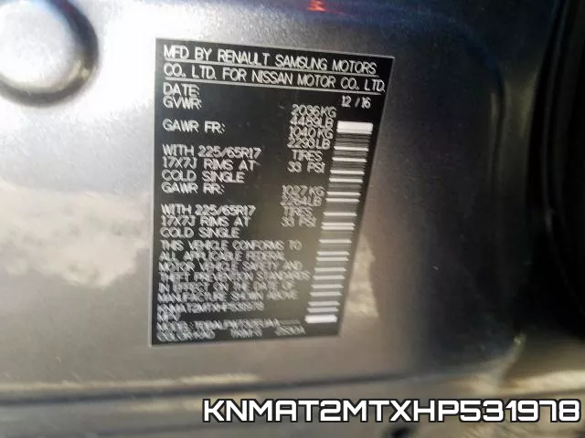 KNMAT2MTXHP531978 фото 2