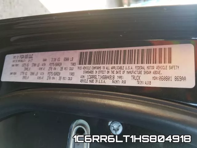 1C6RR6LT1HS804918 фото 2