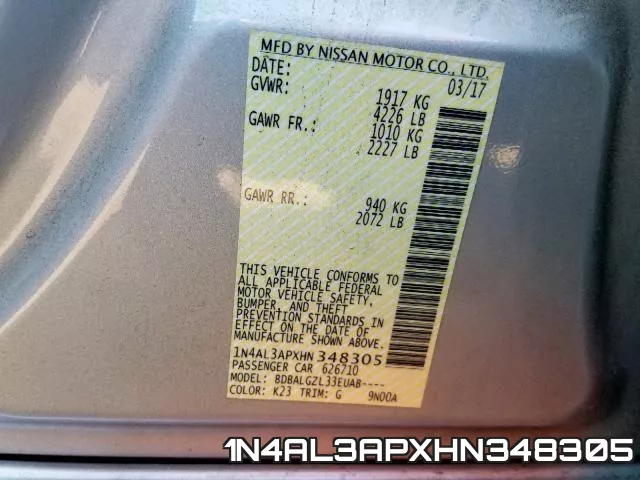 1N4AL3APXHN348305 фото 2