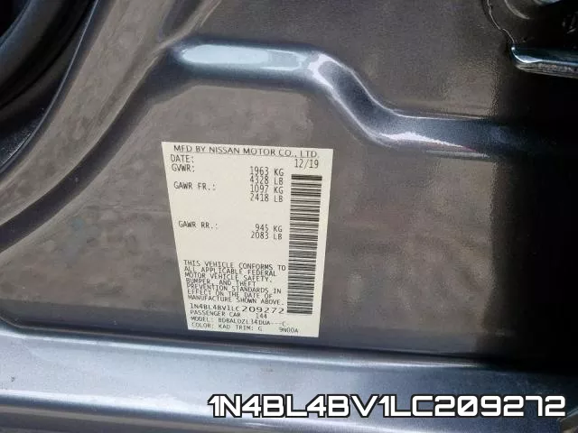 1N4BL4BV1LC209272 фото 2