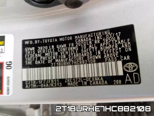 2T1BURHE7HC882108 фото 2