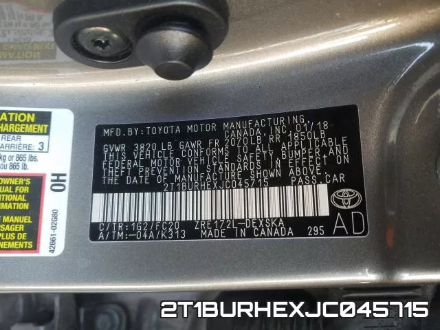 2T1BURHEXJC045715 фото 2