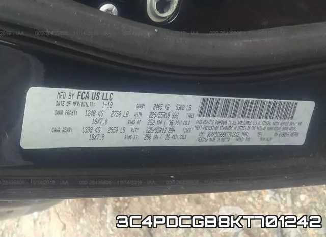 3C4PDCGB8KT701242 фото 6