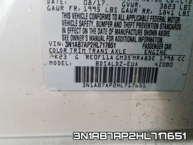 3N1AB7AP2HL717651 фото 2