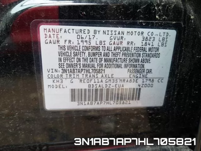 3N1AB7AP7HL705821 фото 2