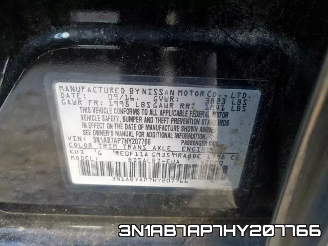 3N1AB7AP7HY207766 фото 2