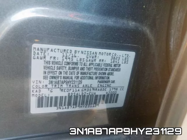 3N1AB7AP9HY231129 фото 2