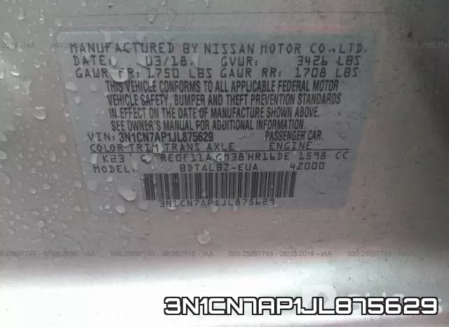 3N1CN7AP1JL875629 фото 8