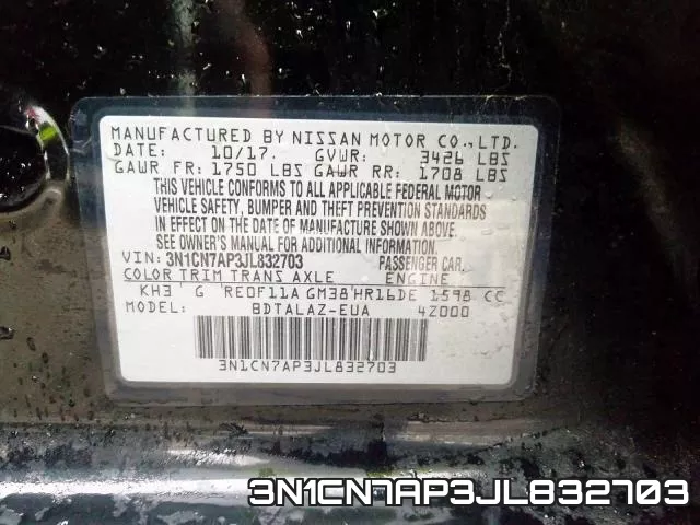 3N1CN7AP3JL832703 фото 2