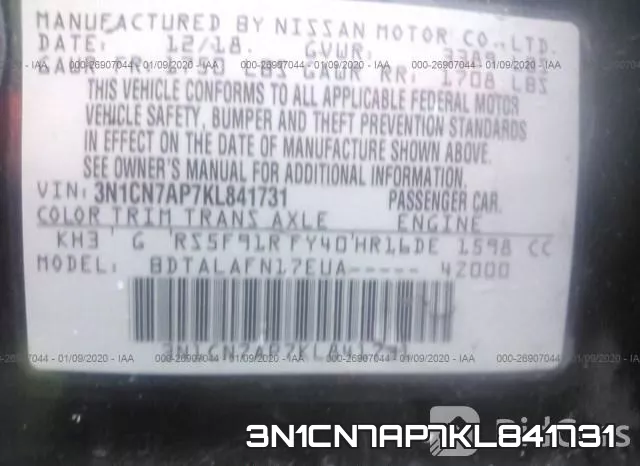 3N1CN7AP7KL841731 фото 6
