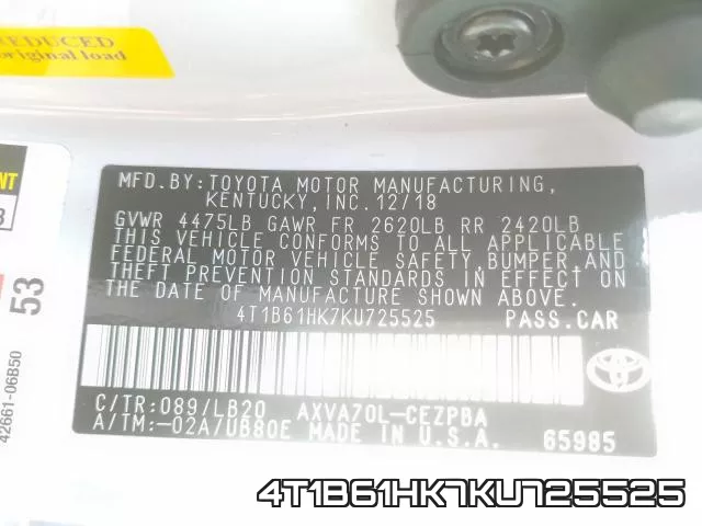 4T1B61HK7KU725525 фото 2
