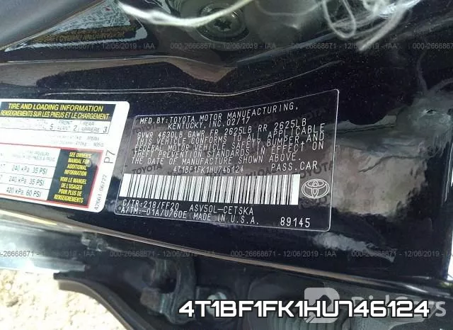 4T1BF1FK1HU746124 фото 7