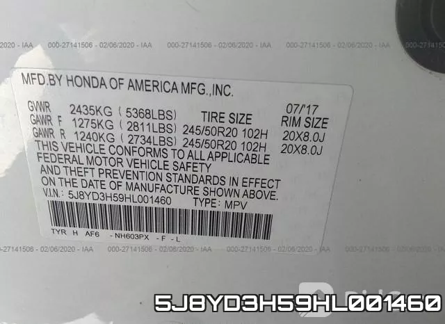 5J8YD3H59HL001460 фото 8
