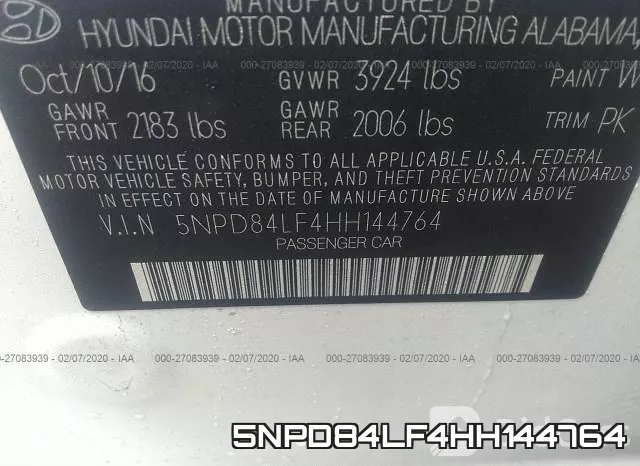 5NPD84LF4HH144764 фото 8