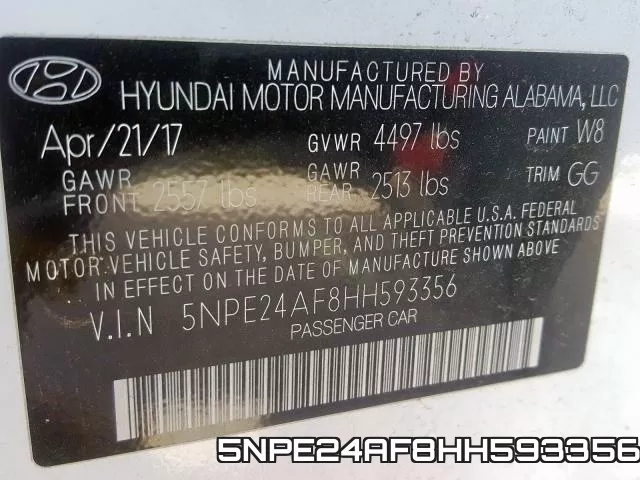 5NPE24AF8HH593356 фото 2