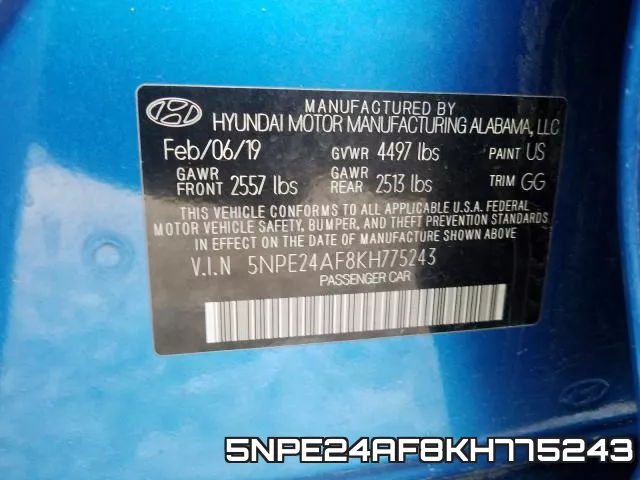 5NPE24AF8KH775243 фото 2