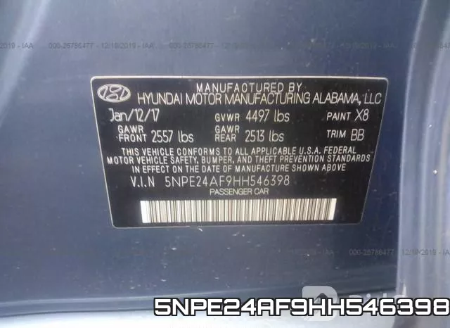 5NPE24AF9HH546398 фото 9